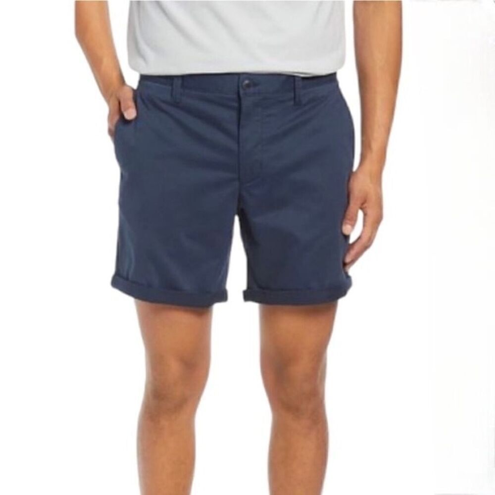 Open Edit Men's Navy Stretch Cotton Chino Shorts